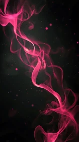 Digital painting of luminous pink smoke ribbon on black field.