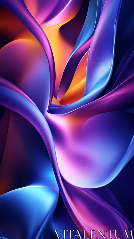 Velvet nebula ribbons swirling in neon twilight silence.