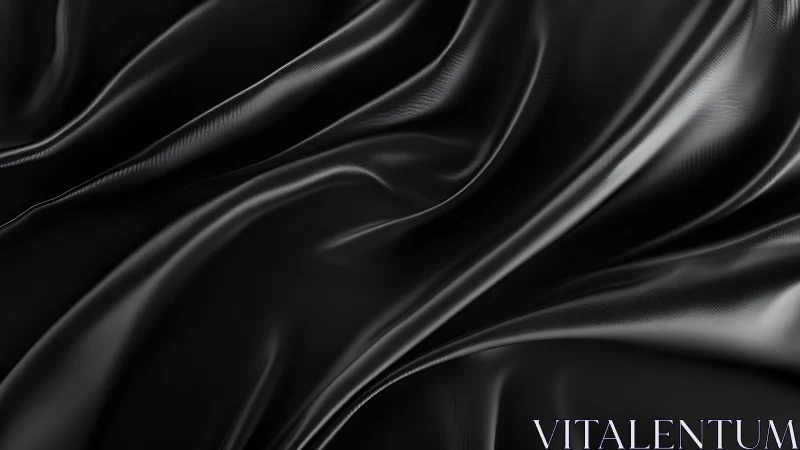 Black satin folds flow in a moody abstract luxury wave