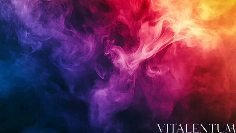 Chromatic vapor plumes in gradient spectrum light field.