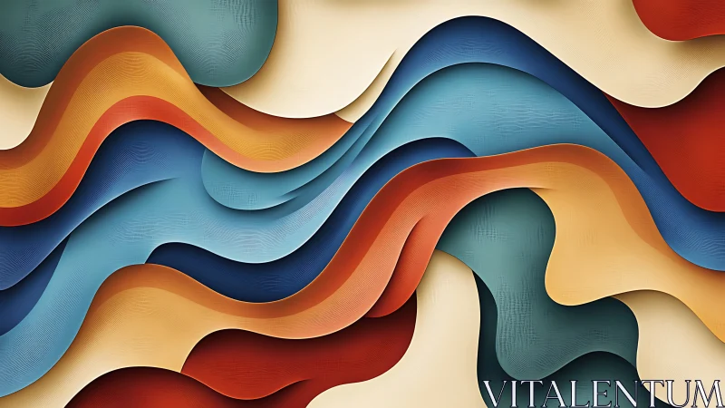 Layered tides of color curl into soft geometric waves.