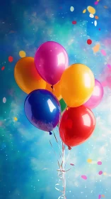 Chromatic Cloudscape: Brilliant Balloons Suspended in Twilight.