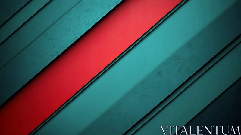 Diagonal teal and red layered abstract background design.