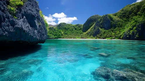 Emerald Paradise Nestled Between Stone Giants