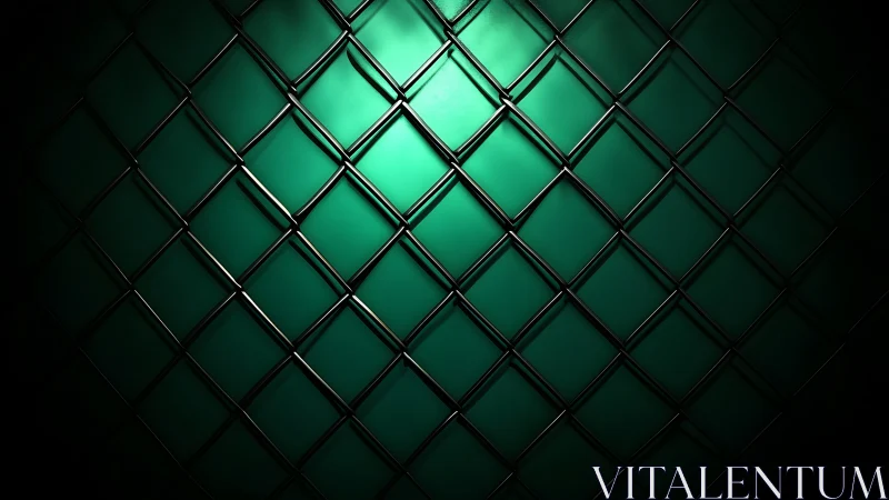 Emerald lattice glow on sleek geometric scales at dusk.