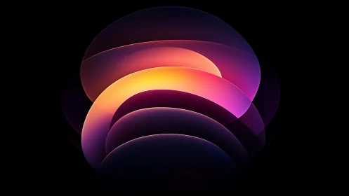 Layered luminous arcs in radiant neon gradient bloom.