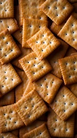 Square Saltine Crackers with Perforations.
