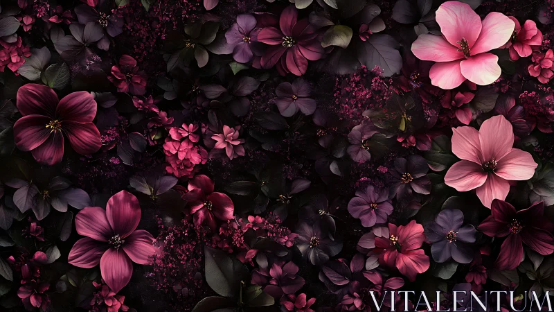 Chromatic low-key floral field with magenta spectral emphasis.