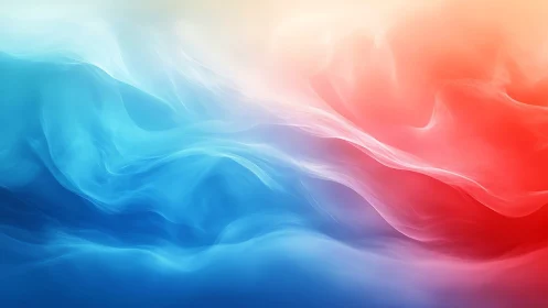 Abstract gradient waves in blue and red tonal fields.