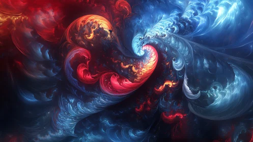 Fractal vortex dynamics in red blue chromatic turbulence field.