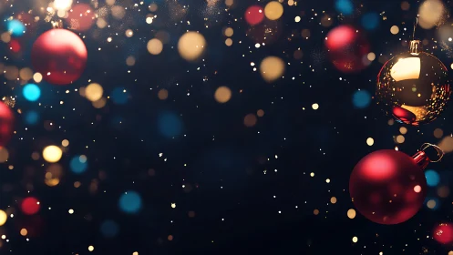 Glowing holiday baubles drifting through a night of sparkle.