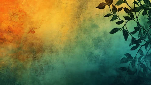 Soft sunset colors gently frame graceful leafy silhouettes