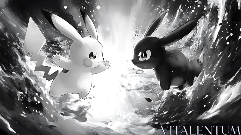 Storm-split showdown between light and shadow creatures.