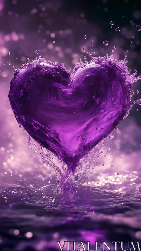 Liquid Amethyst Heart Erupts in Luminous Splendor.