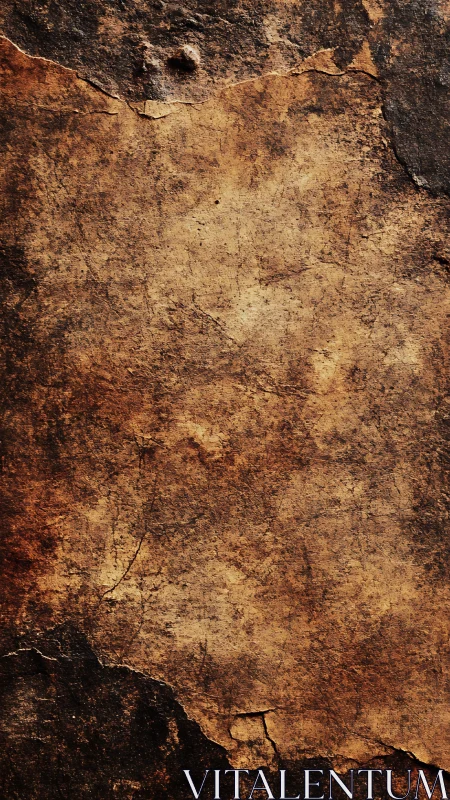 Weathered ochre plaster wall texture with dark burned edges