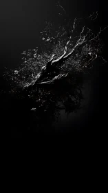 Midnight branches carve silver scars across the void.