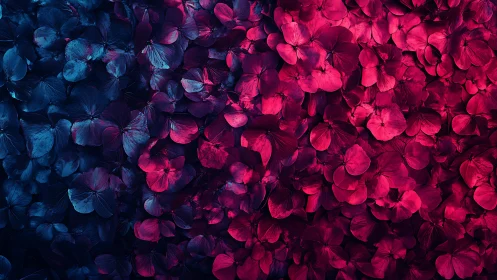 Dichromatic Floral Gradient: Blue-to-Magenta Petal Composition.