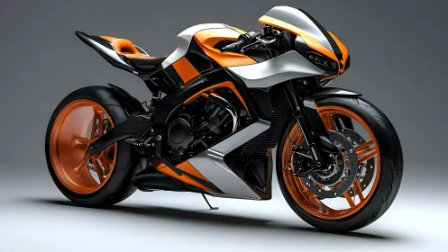 High-performance concept sportbike with orange aero fairings