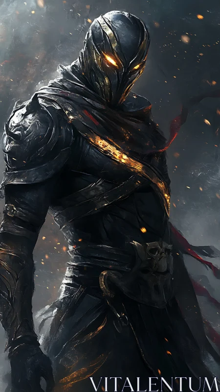 Armored wraith warrior with molten core and emissive visor lighting