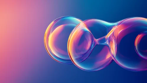 Luminous iridescent bubbles merge on a vibrant gradient.