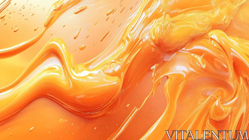 High-gloss orange fluid simulation with viscous surface dynamics