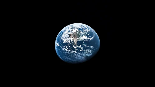 Orbital view of Earth with high-contrast oceanic cloud bands.