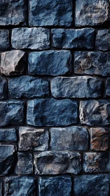 Textured dark stone wall with cool blue tonal gradations.