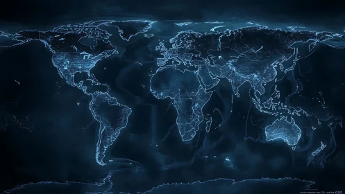 Glowing worldlines whisper across a dark digital ocean