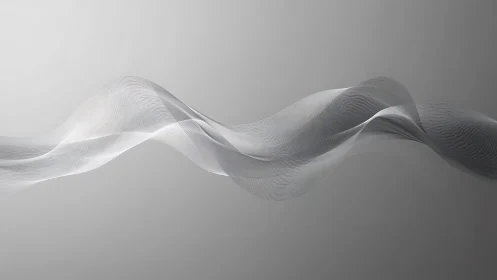 Monochrome abstract wave of fine overlapping line forms.
