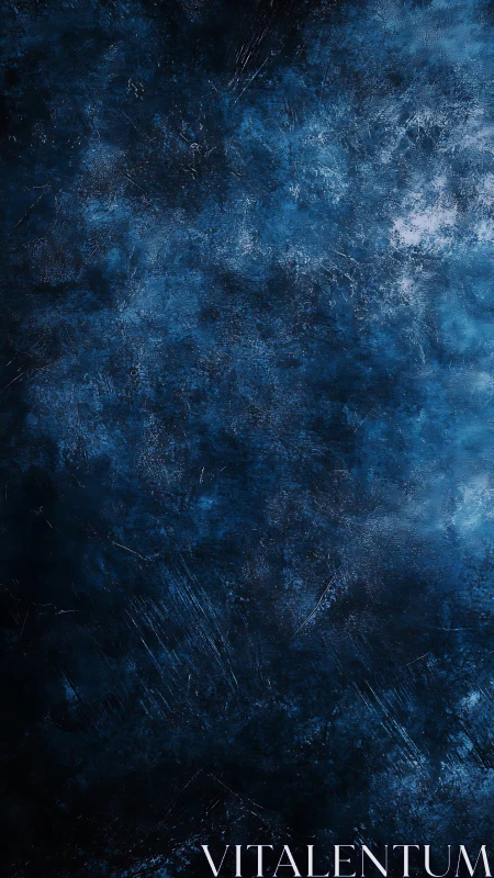 Textured nocturnal blue abstraction with layered scuff marks.