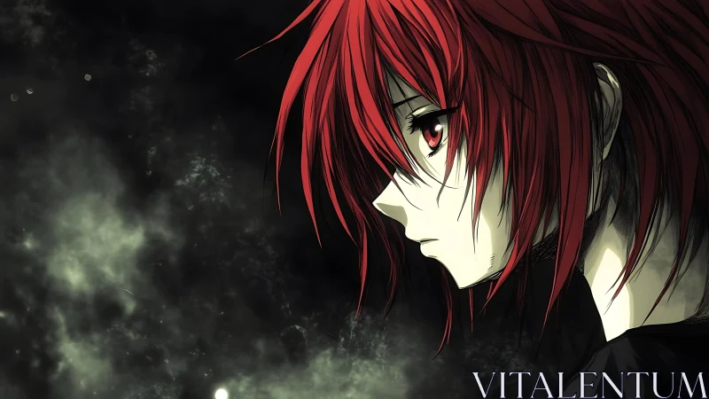 Scarlet thoughts drift as the quiet rebel studies the void