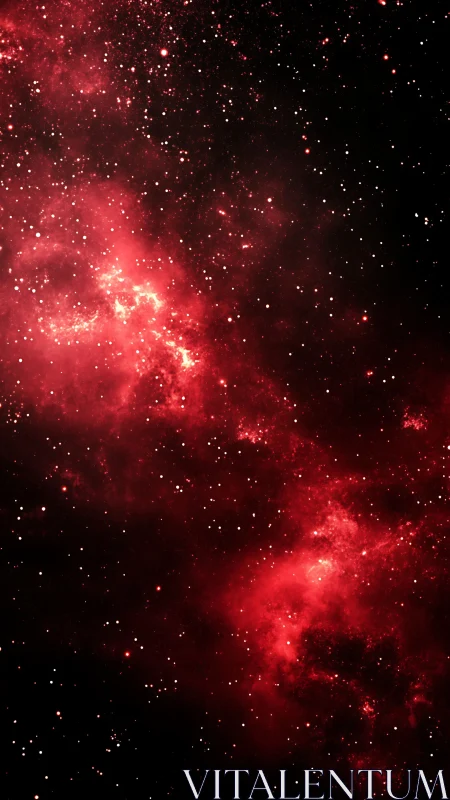 Ionized hydrogen nebula with dense stellar field rendering.