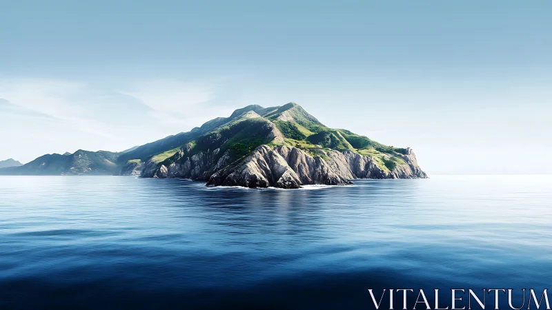 Emerald Crown Rises: Island's Volcanic Drama Against Infinite Blue