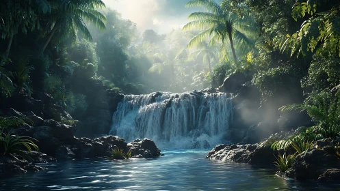 Hidden jungle waterfall pool inviting a quiet daydream.
