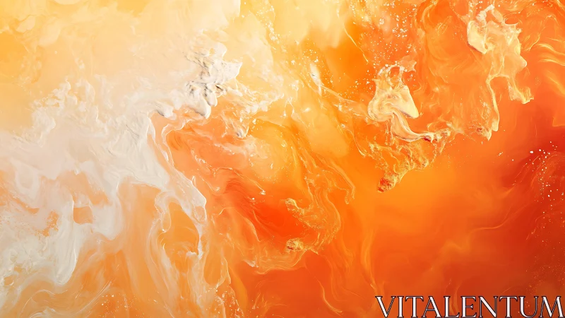 Orange and white fluid swirl abstract with soft gradients.