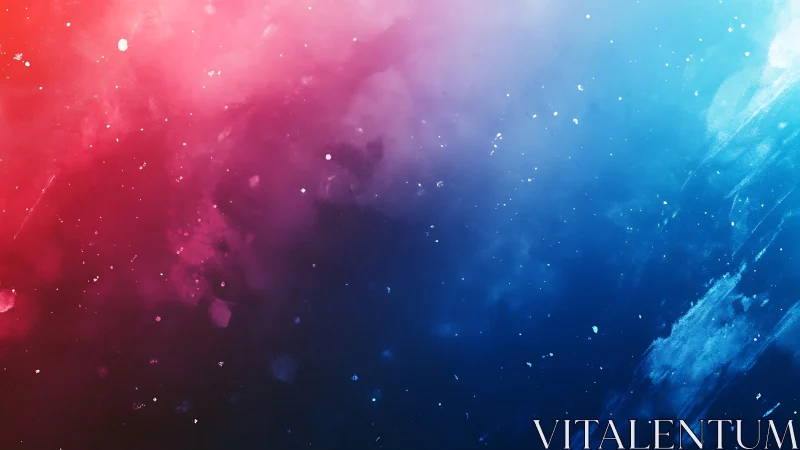 Digital nebula gradient with diagonal red to blue diffusion.