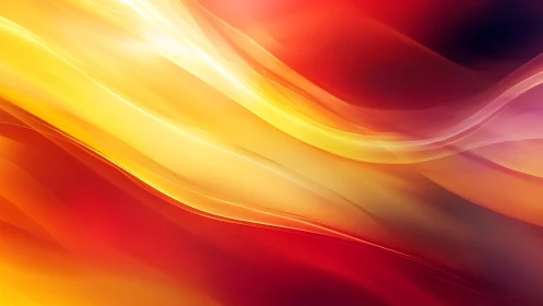 Radiant molten ribbons sweeping through crimson glow.