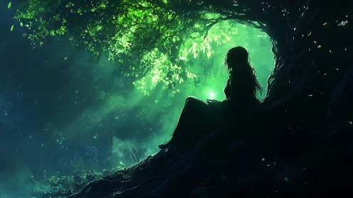 Backlit forest silhouette studies volumetric light and glow dynamics