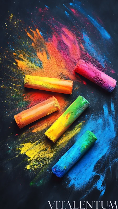 Vivid soft pastels on dark ground with radiant dust trails.