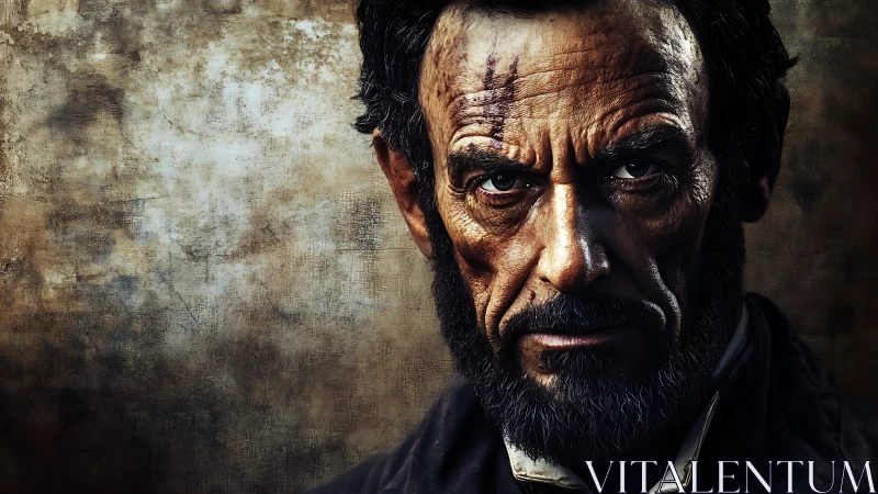 Storm-carved gaze of a battle-hardened bearded stranger.