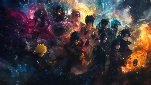 Legends gather in a swirling galaxy of fire and stardust.