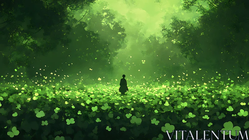 Soft green forest path where quiet hearts wander slowly.