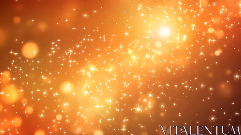 Golden bokeh starfield glows across a radiant abstract space