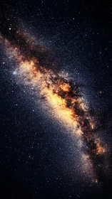 Milky Way core glows through dense starfield band.