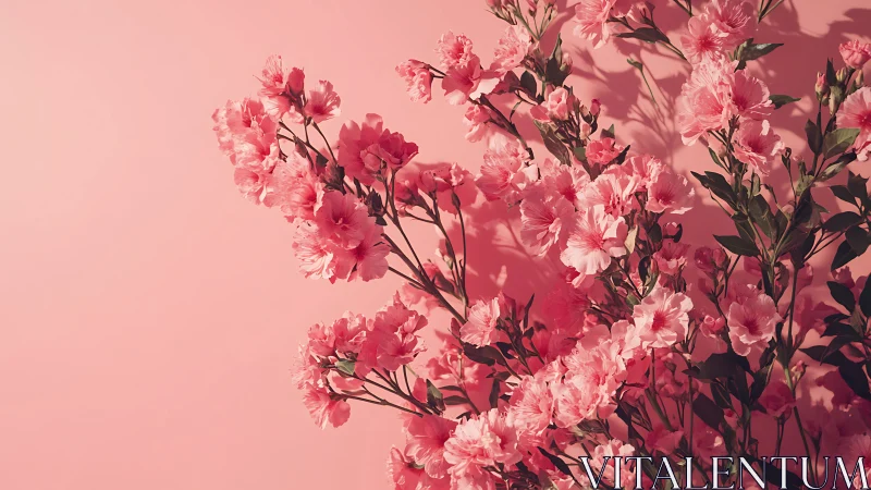 Delicate Pink Carnations Blooming in Soft Light.