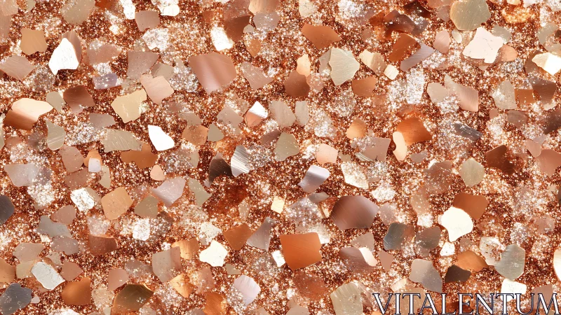 Shimmering Rose Gold Glitter and Foil Texture, Modern Abstract Art.