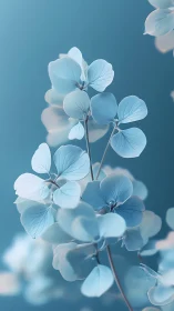 Delicate Petals Dance Through Ethereal Turquoise Dreams.