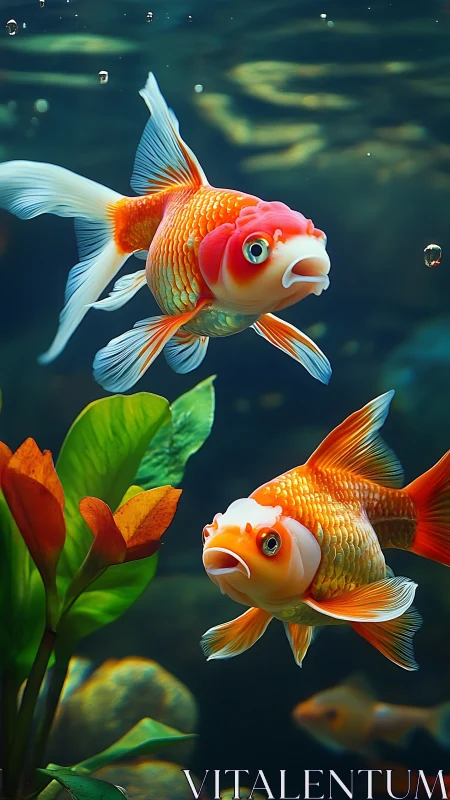 Goldfish gossip beneath glassy currents, orange whispers afloat.