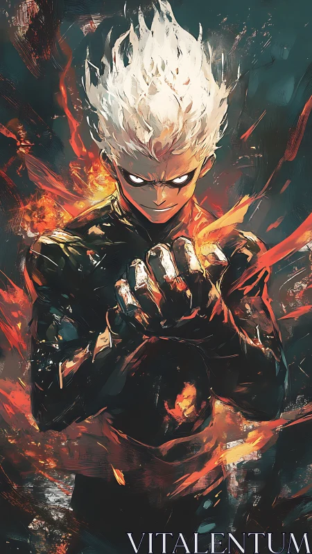 Volatile pyrokinetic combatant in high-energy ignition stance.