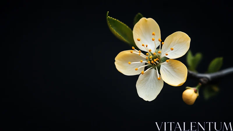 Soft spring blossom glowing gently against deep night.